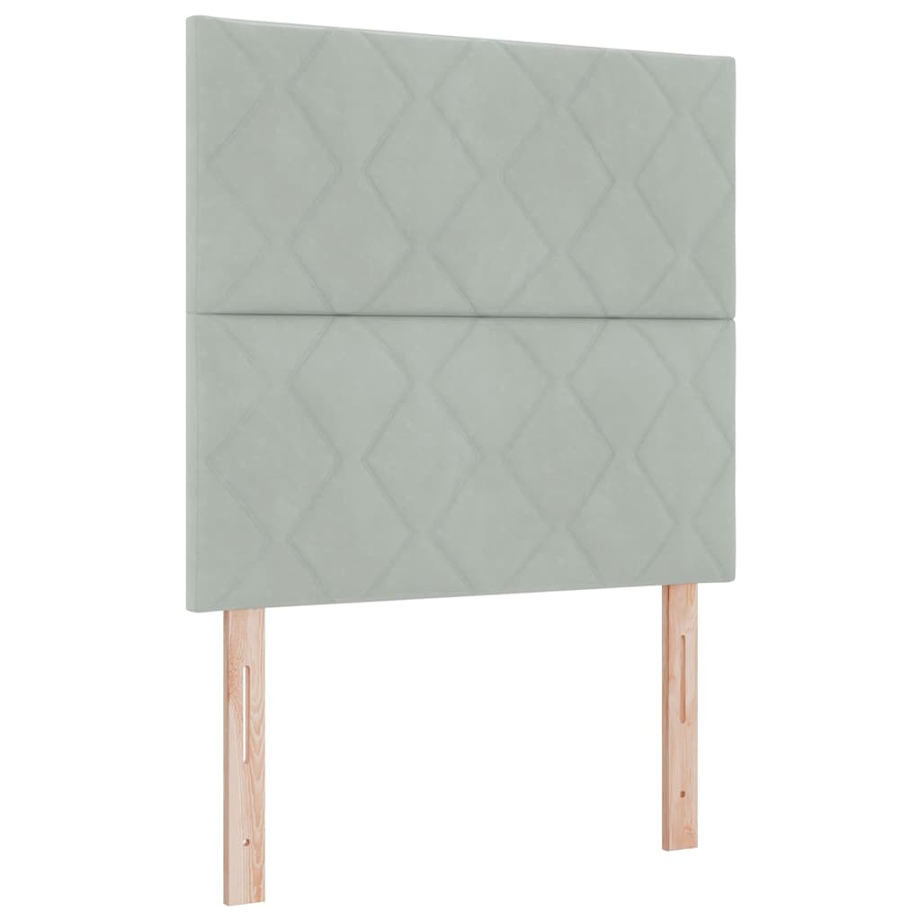 Boxspring Bed with Headboard Light Gray 100 X 200 Cm Velvet