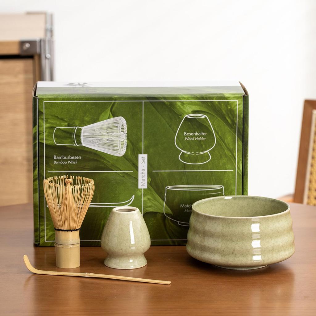 Matcha Tea Ceremony Includes a Tea a Chasen and a Chashaku Made of this traditional tea ceremony accessory includes matcha powder and a 4-Piece Set