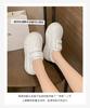 Velcro big head platform bread shoes for women 2025 autumn new college style sports leisure height increase white shoes for women