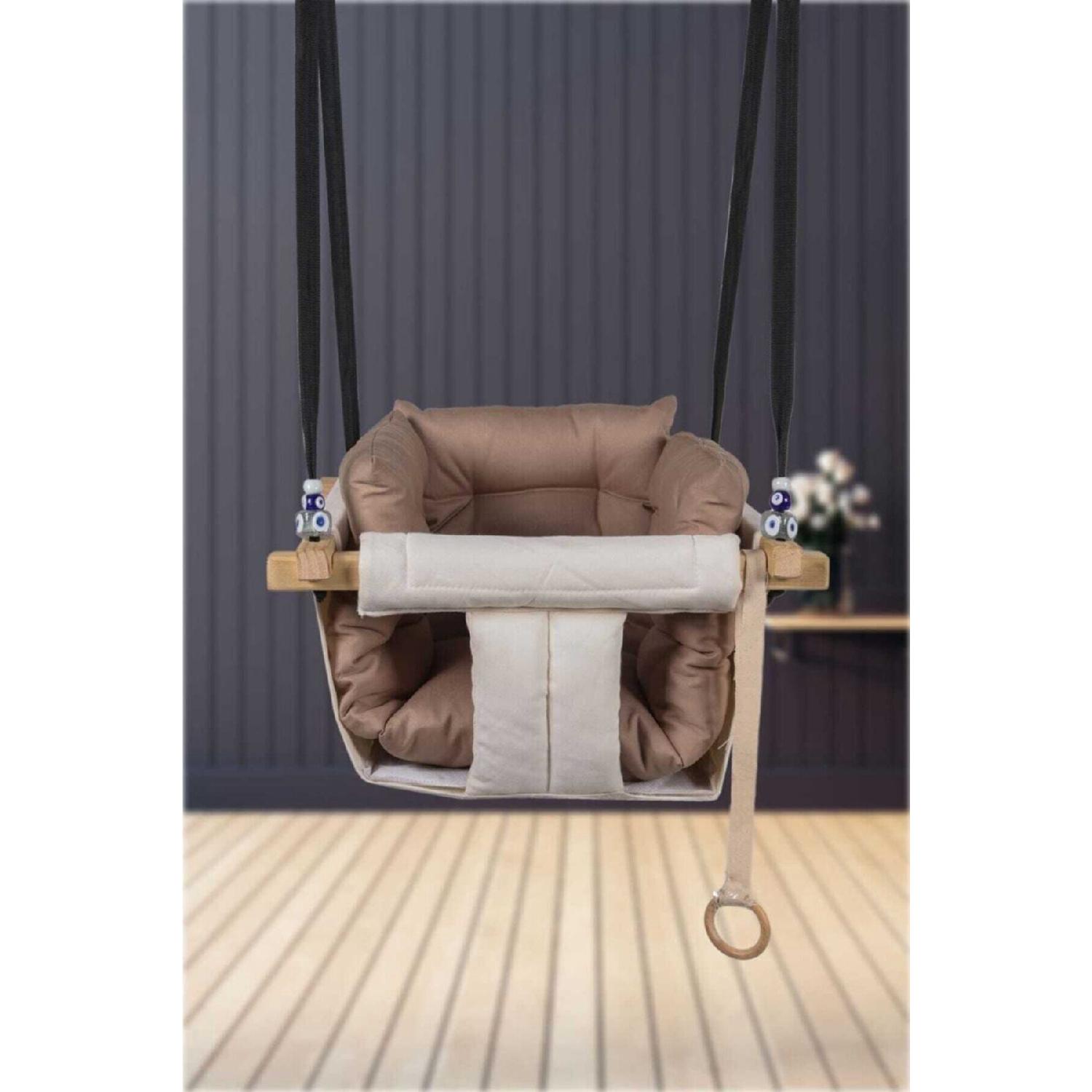 

Luxury Cappucino Swing On The Ceiling Hanging Children s Baby Swing коричневий