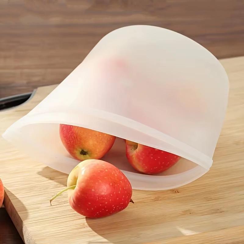 1Pcs Airtight Leakproof Food Grade Freezer Bag Reusable Silicone Storage Bags For Meat Veggie Marinating & Lunch