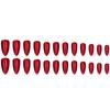 24Pcs Glossy Red Cat Eye Press On Nails, Almond Full Cover Wearable False Nails for Women