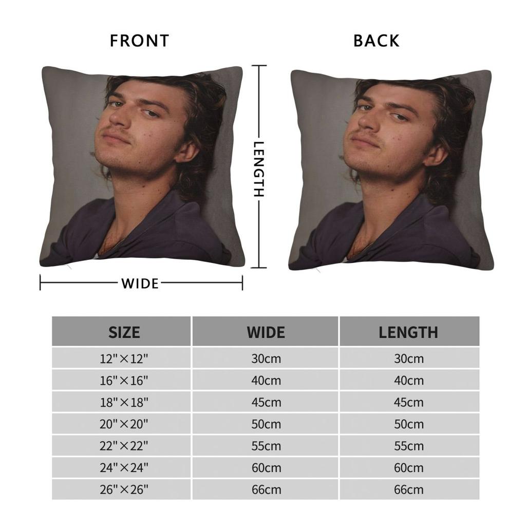 Federa Quadrata Joe Keery Poliestere Lino Velluto Fantasia Zip Decorata Federa Copricuscino per Stanza