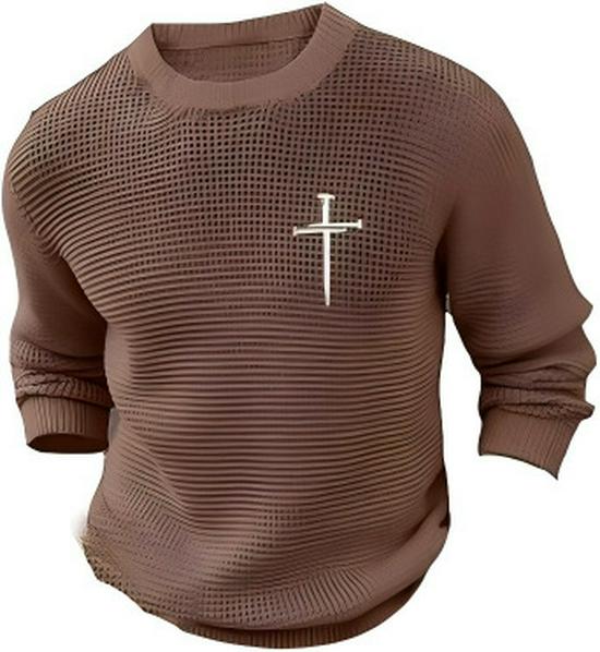 2025 Men's Plaid Embroidery Round Neck Digital Hoodie - New Loose European and American Style