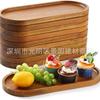Insulated Japanese Acacia Wood Rectangular Tray & Oval Breadboard
