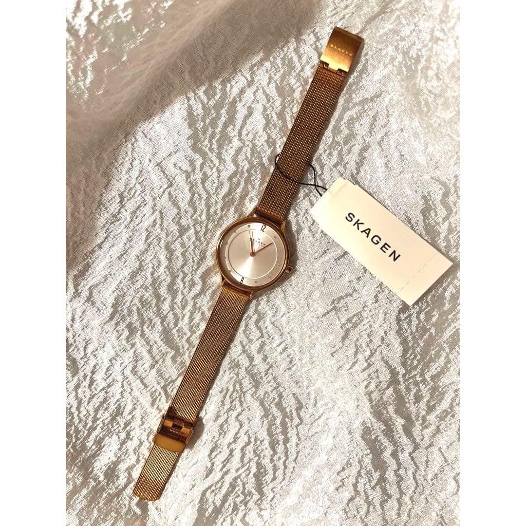 Used SKAGEN Watch Ladies Pink Gold