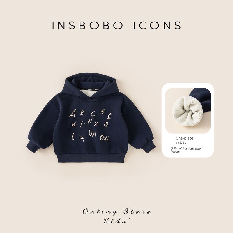 Boy s Hoody Fleece-lined Girl Tops Autumn and Winter Baby Thickened Clothes Children s Autumn Clothing 2025 New Arrival Children s Clothing Fashion Tibetan youth 80