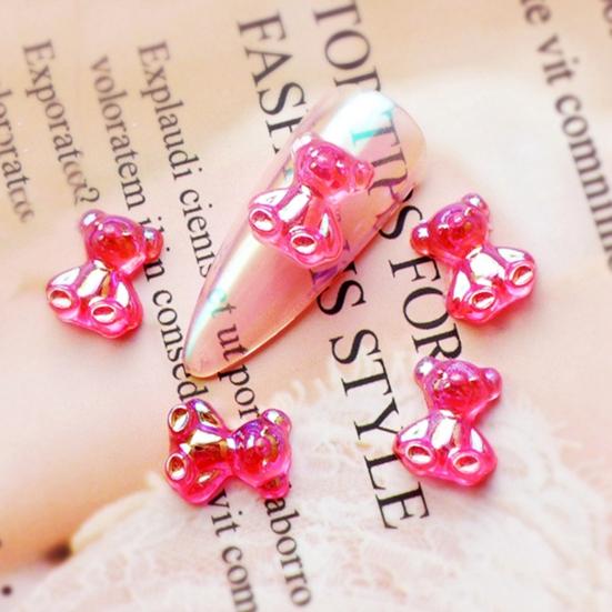 Women Sparkling Bear Pattern Resin Nail Art Sequin Sticker for DIY