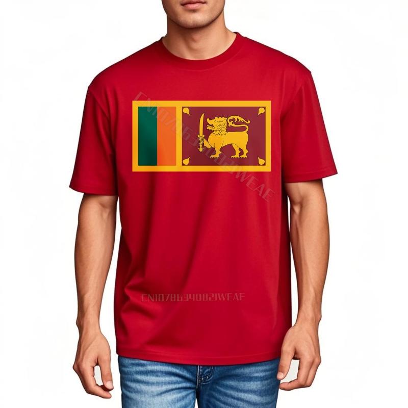 Top Tees Black Basic T Shirt Sri Lanka Flag On Black Daily Wear Mens Tshirt Hiphop Summer Tshirt Streetwear
