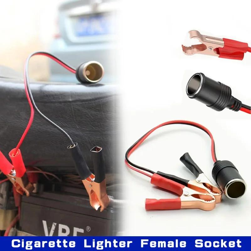 Car Battery Terminal Clip-on Cigarette Lighter Female Socket Car High Power Pure Copper Battery with Clip 12V 24V 220W Socket