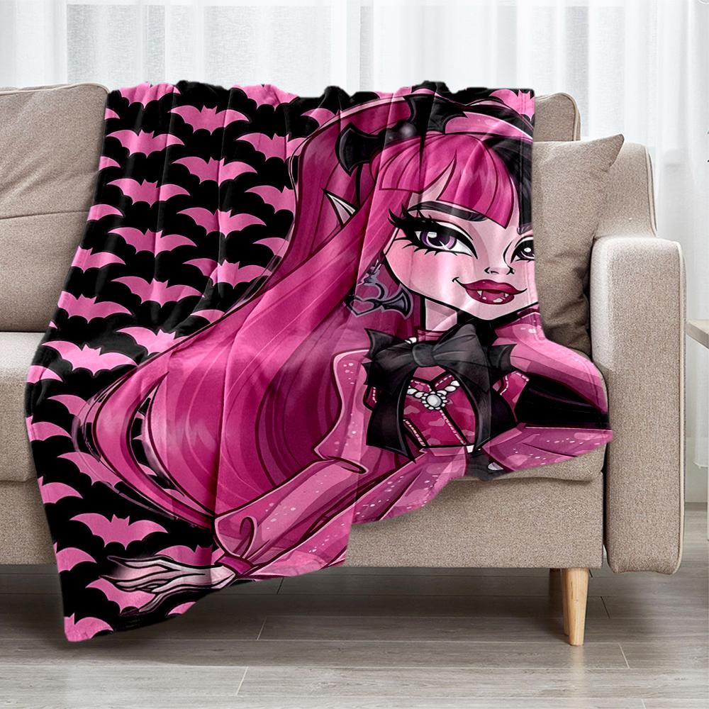 Monster High Theme Printed Blanket - Perfect for Couch, Bed, Travel & Outdoor Use | Machine Washable, Cozy & Durable.