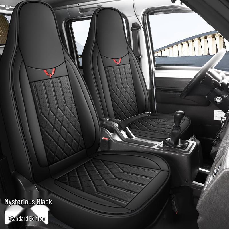 Universal Full Leather Seat Cushion for Wuling Zhiguang Small Truck - Single or Double Row, All Seasons