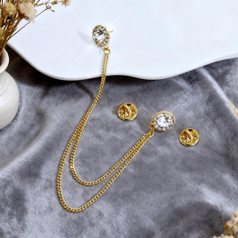 Starfish And Conch Shape Collar Chain Brooch Tassel Brooch Shirt Collar Decoration Button Needle Fit Daily Wear