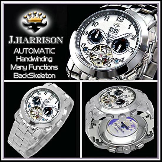 Mechanische Multifunktions Große Gangreserve Automatisch Manuell Schwarz [John Harrison] J.Harison Uhr, & Aufzug, Zifferblatt, JH-008WB, Herren [Importiert]