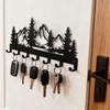 Charming Forest Design Key Storage Rack Black Metal Entry Wall Key Hook Wall-mounted Wall Hanging Rack Wall Organization