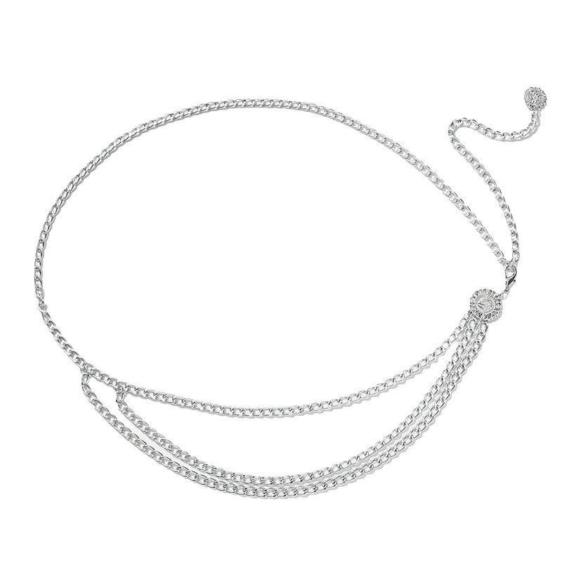 Simple and Versatile Casual Belt for Women Multi-layer Light Trousers Chain for Women Metal Waist Chain