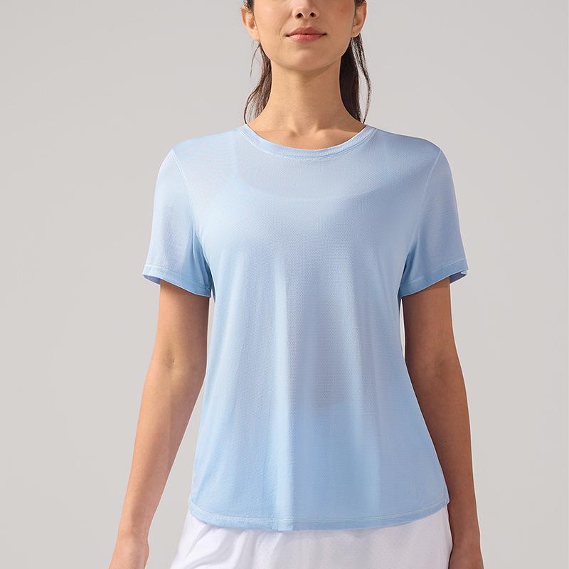 Women's Quick-Dry Hollow Out Back Yoga T-Shirt - Breathable Summer Running Top