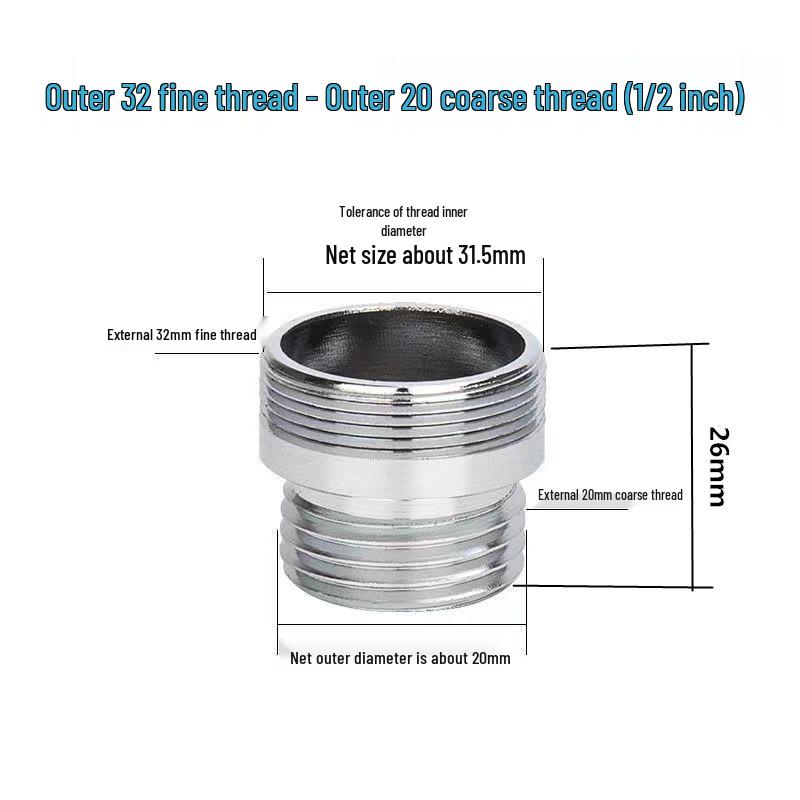 Faucet Adapter & Water Purifier Connector: M22 To 4-Point Coarse Thread Aerator