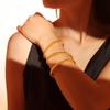 Trendy Adjustable 18K Gold-Plated Titanium Threaded Bracelet