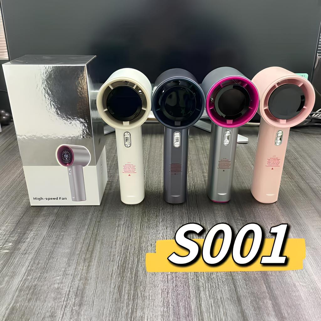 S001 High-Speed Mini Handheld Fan Brushless Motor 100-Speed Stepless Digital Display 2000-4000mAh Portable Outdoor Use Summer