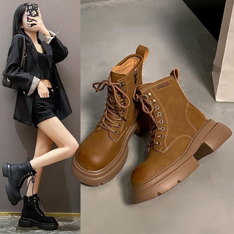 Martin boots women's 2025 spring and autumn new outdoor western Sichuan travel short boots popular British style thick-bottomed fried street