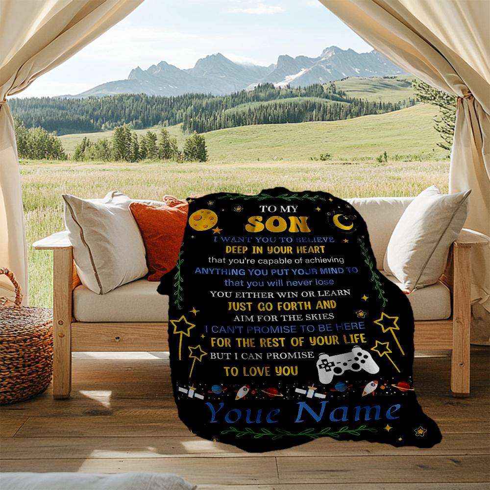 Believe In Yourself Aim High Customizable Outdoor Blanket Personalized Name Durable Comfort Throw For Picnics Outdoor Travel And Camping Sofa Office