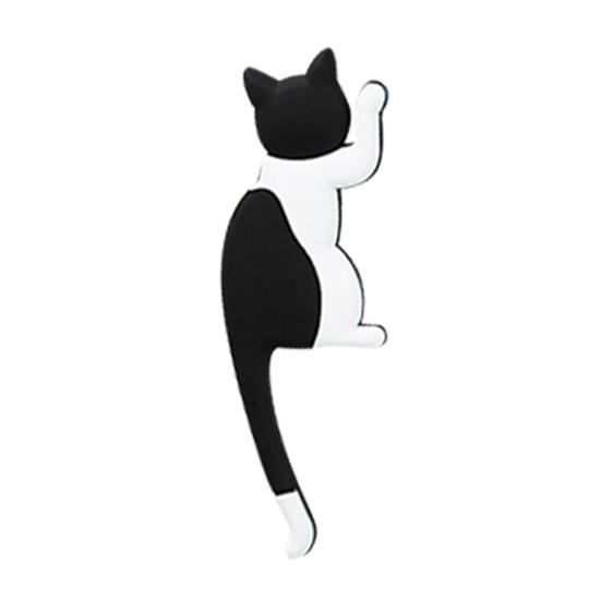 Fridge Sticker with Hook High Toughness 3D Realistic Cartoon Cat Design Refrigerator Sticker Decorative Fridge Accessory