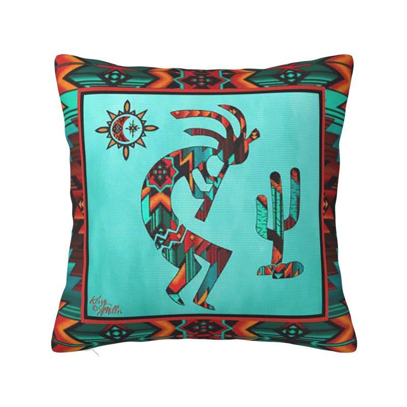 Afrikanische Stammes-Native American Kokopelli Kissenbezug xcm Samt Kissenhülle für Sofa Quadratischer Kissenbezug Heimdekoration