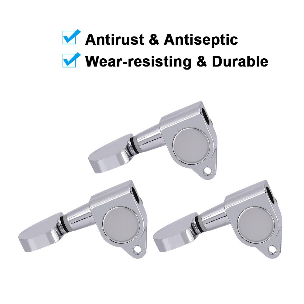 3L3R Guitar Tuning Pegs Locking Tuners Zinc Alloy Machine Heads Silver