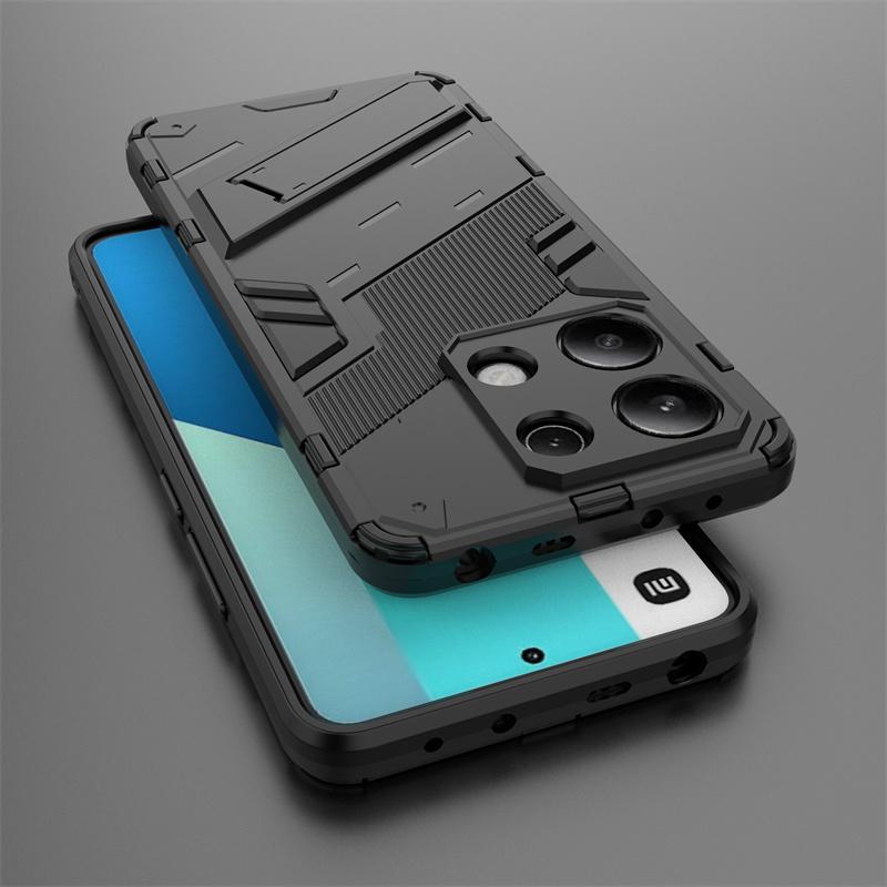 For Xiaomi Redmi Note 13 4G Case Car Magnetic Stand Shockproof Armor Phone Case for Redmi Note13 4G Global Back Cover Fundas