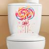 Adesivi Murali Colorati a Forma di Lecca-Lecca per Cameretta dei Bambini Decorazione Coperchio WC Decalcomanie Autoadesive per Bagno