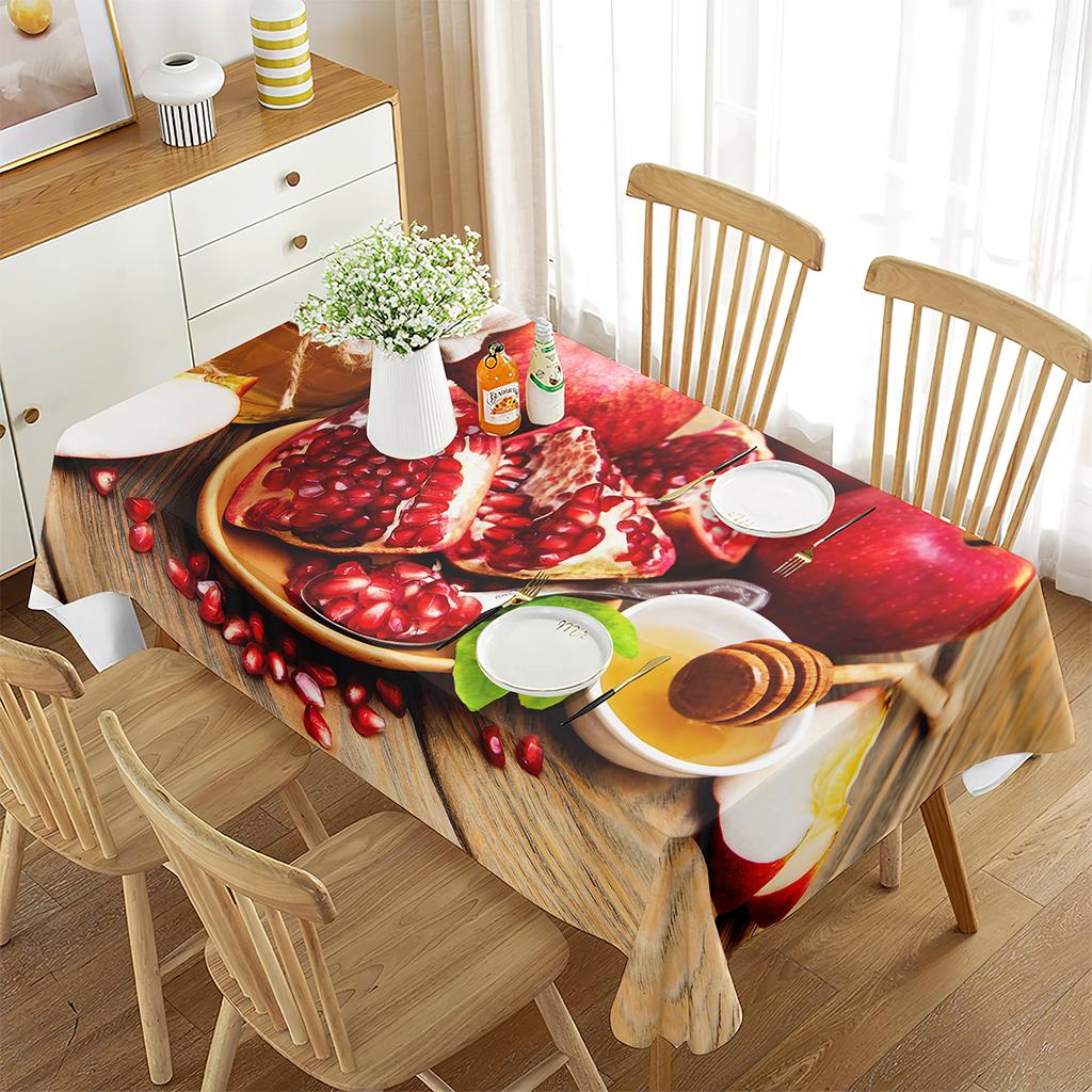 Red Pomegranate Tablecloth Sweet Fruit Pattern Rectangular Table Cover Dining Table Coffee Table Kitchen Minimalist Decoration