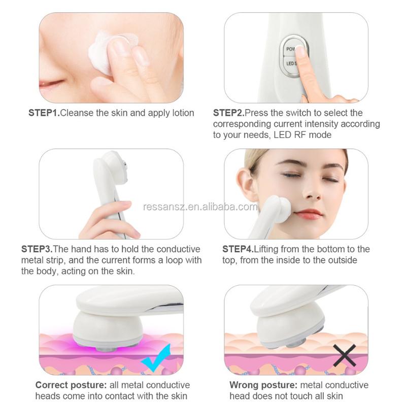 Promotion High Frequency Facial Beauty Machine 5 in 1 Facial Massager Microcurrent Rechargeable Facial Frequency Wand