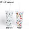 700ml 710ml 24oz Cold Color Changing Plastic Christmas Cup with Lid and Straw