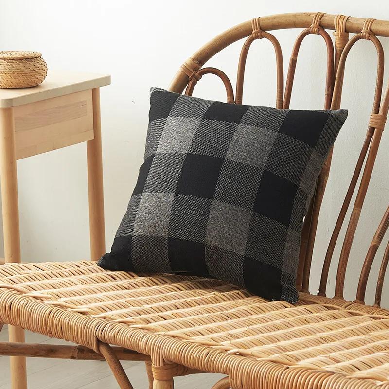 Yarn Dyed Striped Cotton and Linen Pillowcase Multi Color Plaid Pillowcase Household Pillowcase Cushion