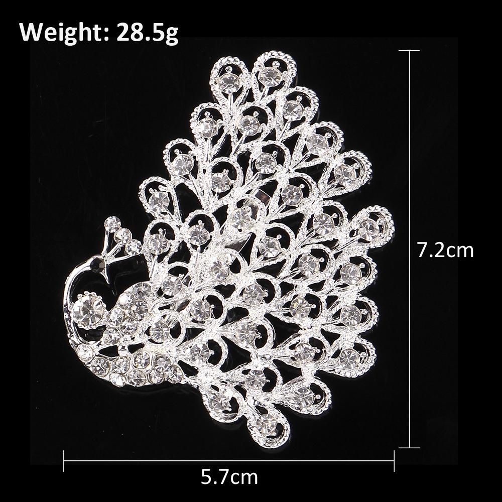 Rhinestone Peacock Brooches Crystal Animal Brooch Pin Wedding Jewelry Gift Party