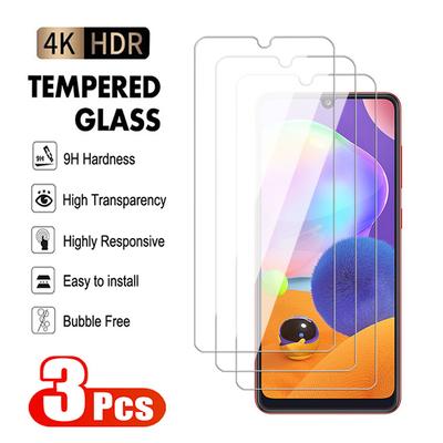 3Pcs Transparent Tempered Glass For Samsung Galaxy M11 M21 M31 M51 Screen Protector A11 A21 A31 A41 A51 A71 A01 Protective Film