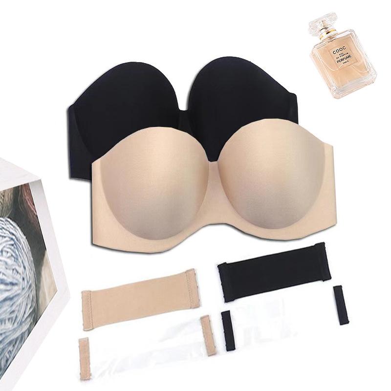 Strapless Bra Women Sexy Non Slip Invisible Bras Solid Summer Breast Stick Gather Underwear Lingerie Push Up Bralette