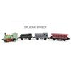 1 Set Vintage Steam Train Toy with Locomotive 3 Carriages Pull Back Realistic Mini Kids Retro Die-cast Train Model Ornament Boys Girls Birthday Gift