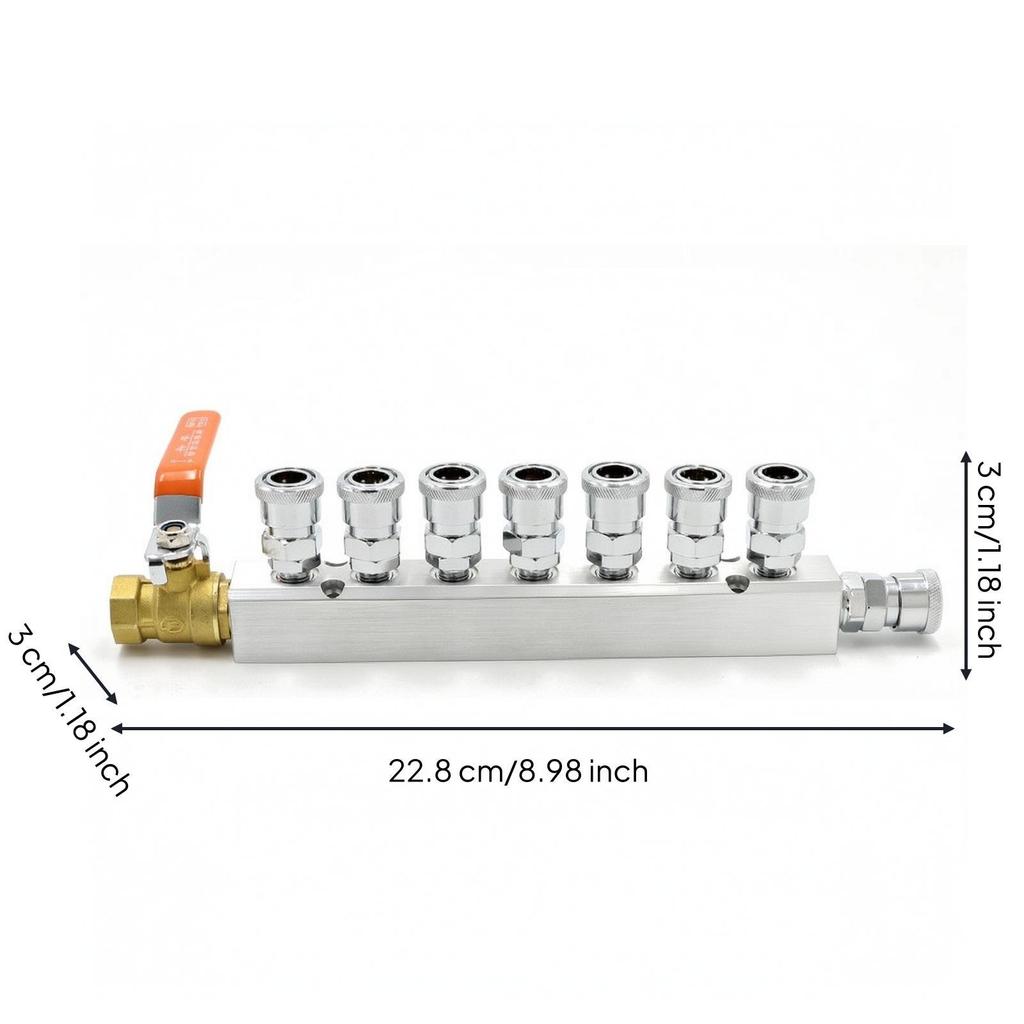Pneumatic Manifold with Ball Valve Industrial-Grade for Technicians, Mechanics