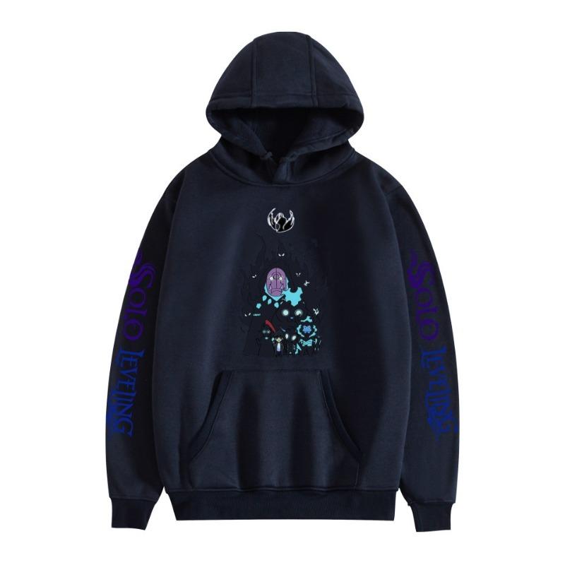 

Harajuku Anime Solo Leveling Sung Jin-Woo Printed Hooded Men Women Aesthetic Hoodies Plus Size Pullover Harajuku Male Sweatshirt 3XL