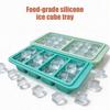 Silicone Freezer Tray with Lid Food-Grade Ice Cube Mold Easy-Release Leak-Proof Stackable