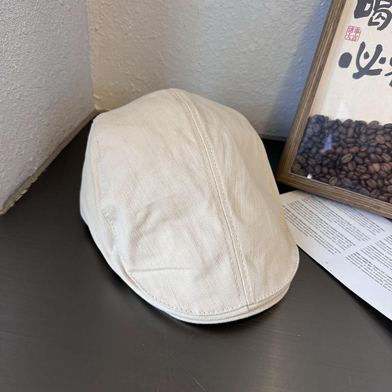 

Vintage British Retro Newsboy Cap With Cotton Blend For Men And Women Summer And Winter Wear бежевый