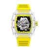 Domineering High-Value Fashion Trend Luminous Waterproof Wine Barrel-Shaped Men'S Watch Silver Dragon