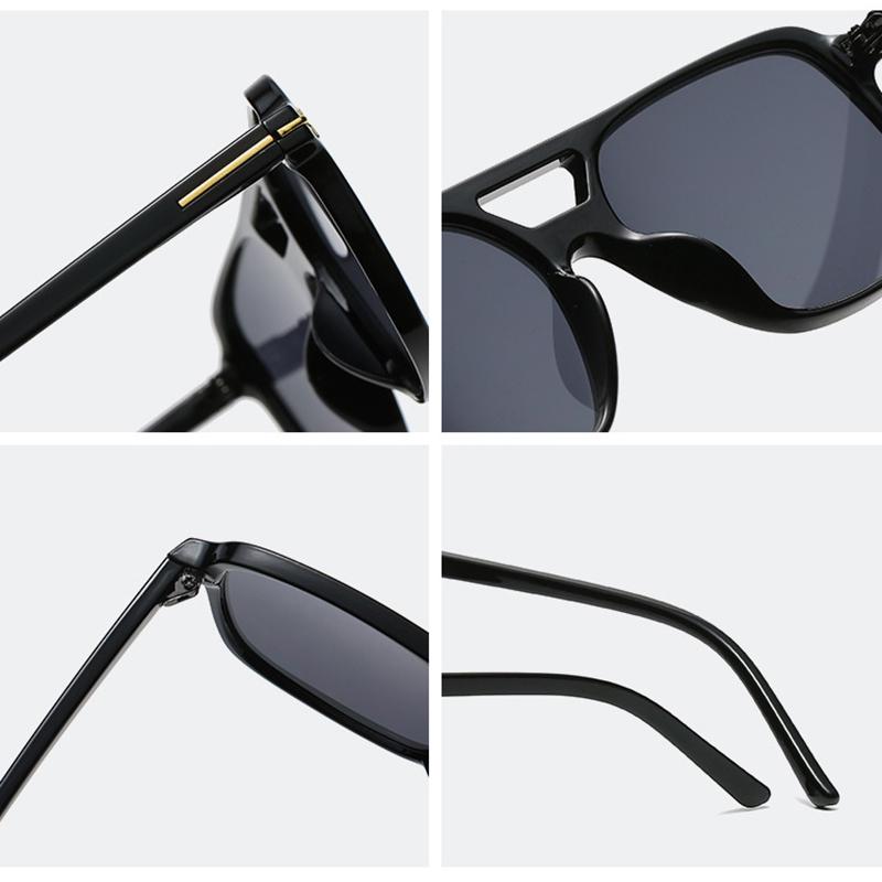 Vintage Square Solbriller Dame Retro Merke Speil Solbriller Kvinne Svart Gul Mote Godteri Farger Eyewear