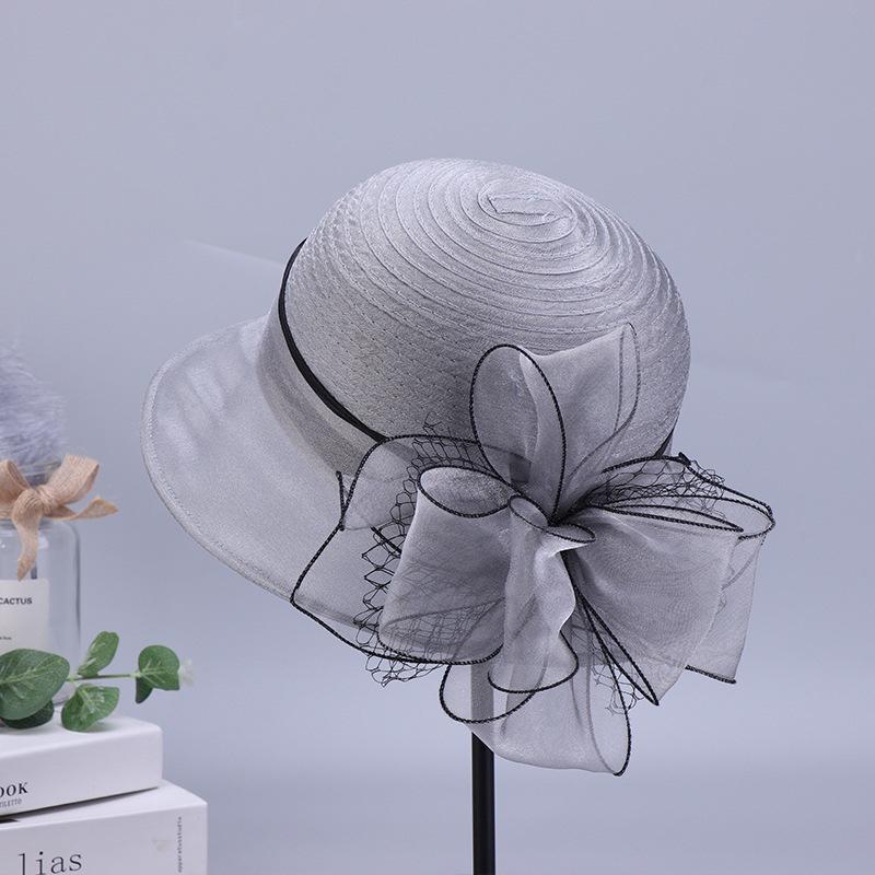 Hat female visor in the elderly sun hat organza bucket hat big brim big brim sun hat