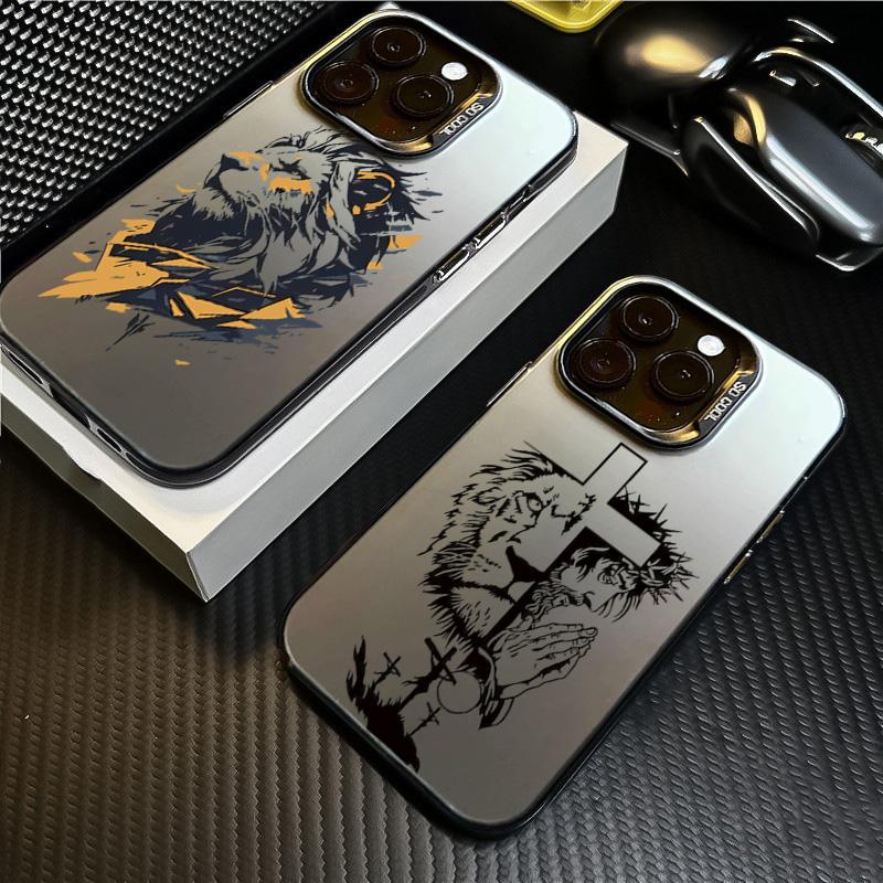 Case for Xiaomi Note 14 12 13 11 10 Pro Plus 5G 10S 11S 12S Cross Pattern Bicolor Lion Phone Cover For Redmi 12 12C 13C 14C 4G