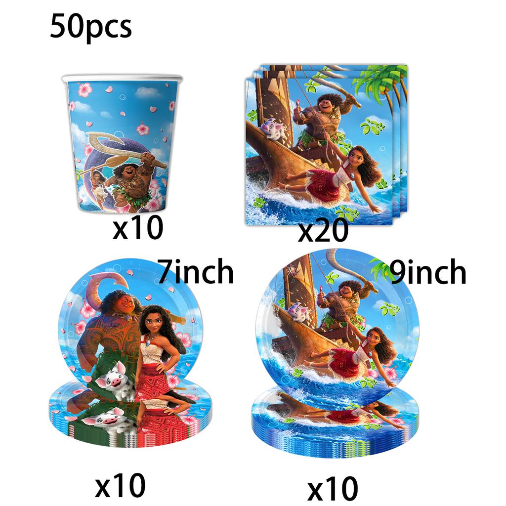 Moana Theme Birthday Party Decoration Tableware Balloons Cup Plate Banner Kid Girls Baby Shower Supplies Christmas Gifts 2 Round Sensory Compression