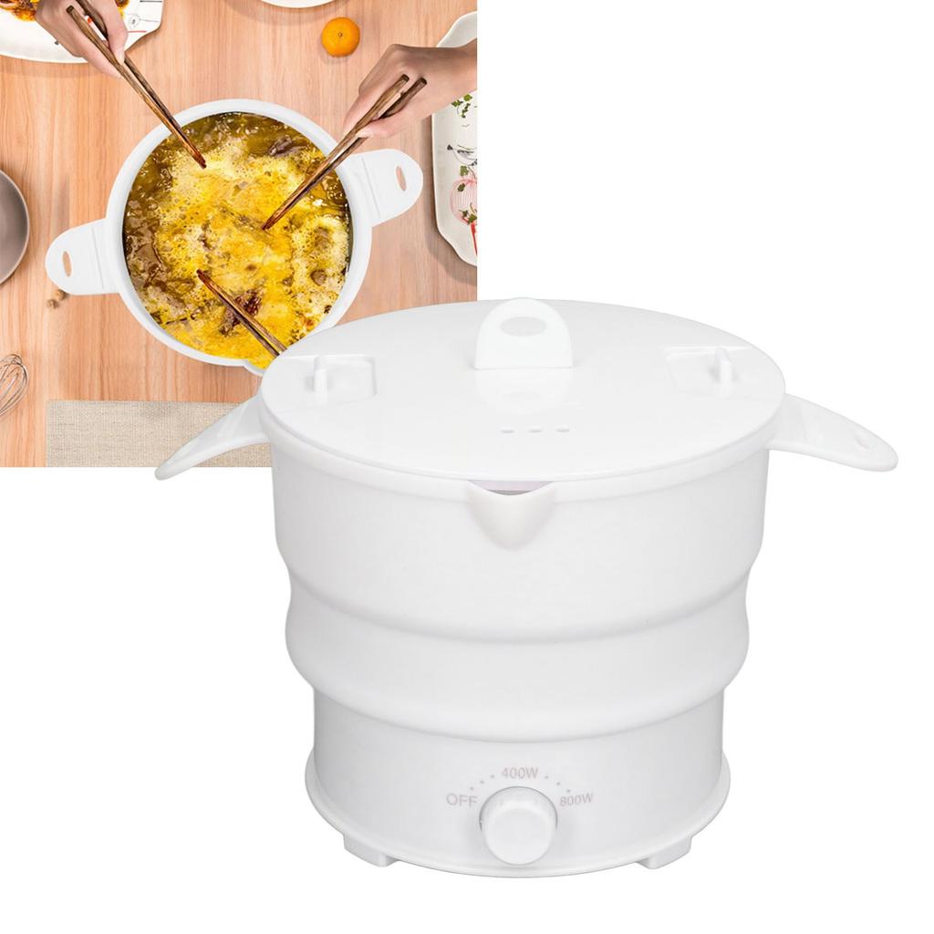 Faltbarer elektrischer Hot Pot Kocher 800W 1,2L Reisetopf für Camping Büro Hotel Nudelbrei Suppe