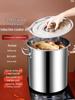Large Capacity Stainless Steel Induction Soup Pot with Lid